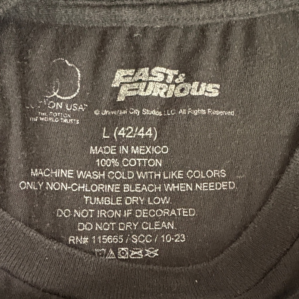 Universal Studios Fast & Furious Men’s Graphic Tee Size L (42/44) - Picture 4 of 4